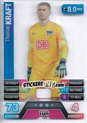 Figurina Thomas Kraft - German Fussball Bundesliga 2014-2015. Match Attax - Topps