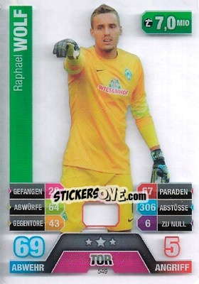 Sticker Raphael Wolf - German Fussball Bundesliga 2014-2015. Match Attax - Topps