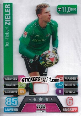 Cromo Ron-Robert Zieler - German Fussball Bundesliga 2014-2015. Match Attax - Topps