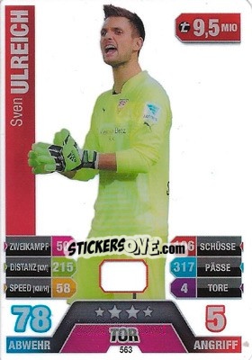 Sticker Sven Ulreich - German Fussball Bundesliga 2014-2015. Match Attax n. 563 - Topps