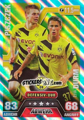 Sticker Lukasz Piszczek / Erik Durm (Defensiv-Duo) - German Fussball Bundesliga 2014-2015. Match Attax n. 568 - Topps