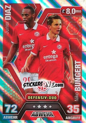 Sticker Junior Diaz / Niko Bungert (Defensiv-Duo) - German Fussball Bundesliga 2014-2015. Match Attax - Topps