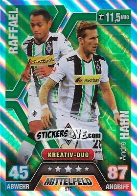 Sticker Raffael / André Hahn (Kreativ-Duo) - German Fussball Bundesliga 2014-2015. Match Attax - Topps