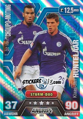 Sticker Eric Maxim Choupo-Moting / Klaas-Jan Huntelaar (Sturm-Duo) - German Fussball Bundesliga 2014-2015. Match Attax n. 580 - Topps