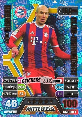 Sticker Arjen Robben - German Fussball Bundesliga 2014-2015. Match Attax n. 596 - Topps