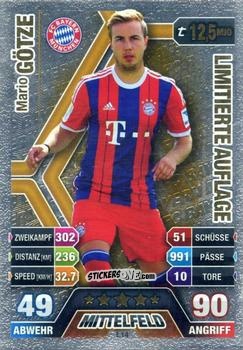 Cromo Mario Götze - German Fussball Bundesliga 2014-2015. Match Attax n. L14 - Topps
