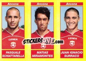 Sticker Pasquale Schiattarella / Matias Miramontes / Juan Ignacio Surraco - Calciatori 2009-2010 n. 505 - Panini