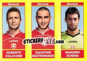 Sticker ROBERTO COLACONE / SALVATORE MASTRONUNZIO / MASSIMO SCHENA - Calciatori 2009-2010 - Panini