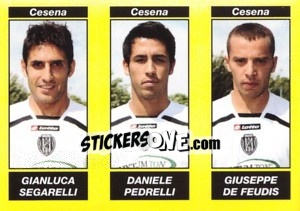 Cromo GIANLUCA SEGARELLI / DANIELE PEDRELLI / GIUSEPPE DE FEUDIS - Calciatori 2009-2010 - Panini