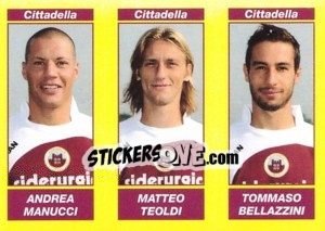 Sticker ANDREA MANUCCI / MATTEO TEOLDI / TOMMASO BELLAZZINI - Calciatori 2009-2010 - Panini