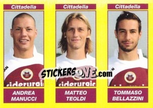 Sticker ANDREA MANUCCI / MATTEO TEOLDI / TOMMASO BELLAZZINI - Calciatori 2009-2010 n. 533 - Panini
