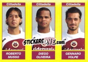 Sticker ROBERTO MUSSO / DIEGO OLIVEIRA / GENNARO VOLPE - Calciatori 2009-2010 n. 535 - Panini