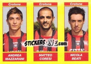 Cromo ANDREA MAZZARANI / MATTEO CORESI / NICOLA BEATI - Calciatori 2009-2010 - Panini