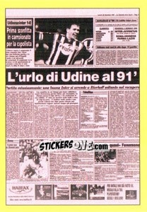 Figurina UDINESE : 22 dicembre 1997