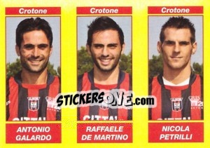 Sticker ANTONIO GALARDO / RAFFAELE DE MARTINO / NICOLA PETRILLI - Calciatori 2009-2010 - Panini