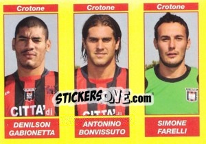 Sticker DENILSON GABIONETTA / ANTONINO BONVISSUTO / SIMONE FARELLI - Calciatori 2009-2010 n. 545 - Panini
