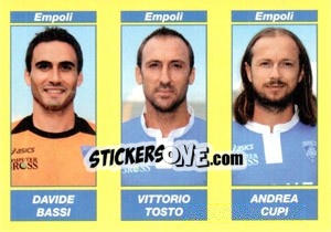 Sticker DAVIDE BASSI / VITTORIO TOSTO / ANDREA CUPI - Calciatori 2009-2010 n. 547 - Panini