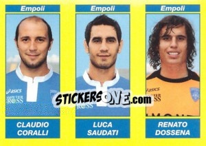 Sticker CLAUDIO CORALLI / LUCA SAUDATI / RENATO DOSSENA - Calciatori 2009-2010 n. 552 - Panini