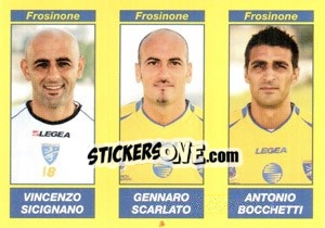 Sticker Vincenzo Sicignano / Gennaro Scarlato / Antonio Bocchetti - Calciatori 2009-2010 n. 555 - Panini