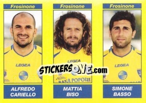 Sticker ALFREDO CARIELLO / MATTIA BISO / SIMONE BASSO - Calciatori 2009-2010 n. 557 - Panini