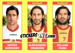 Sticker Matias Garavano / Alessandro Grandoni / William Pianu - Calciatori 2009-2010 n. 562 - Panini