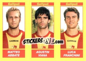 Cromo MATTEO ABBATE / AGUSTIN VIANA / LUCA FRANCHINI - Calciatori 2009-2010 - Panini