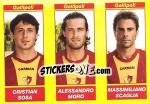 Cromo CRISTIAN SOSA / ALESSANDRO MORO / MASSIMILIANO SCAGLIA - Calciatori 2009-2010 - Panini