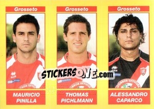 Sticker Mauricio Pinilla / Thomas Pichlmann / Alessandro Caparco - Calciatori 2009-2010 - Panini