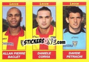 Sticker ALLAN PIERRE BACLET / DANIELE CORVIA / DAVIDE PETRACHI - Calciatori 2009-2010 n. 582 - Panini