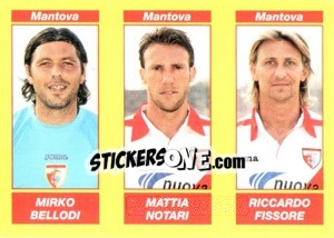 Sticker MIRKO BELLODI / MATTIA NOTARI / RICCARDO FISSORE - Calciatori 2009-2010 n. 585 - Panini