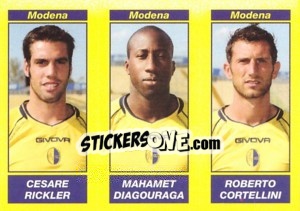Sticker CESARE RICKLER / MAHAMET DIAGOURAGA / ROBERTO CORTELLINI - Calciatori 2009-2010 - Panini