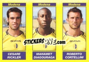Sticker CESARE RICKLER / MAHAMET DIAGOURAGA / ROBERTO CORTELLINI - Calciatori 2009-2010 n. 593 - Panini