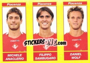 Sticker MICHELE ANACLERIO / FILIPPO SAMBUGARO / DANIEL WOLF - Calciatori 2009-2010 n. 609 - Panini