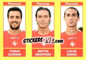 Sticker TOMAS GUZMAN / MATTIA GRAFFIEDI / LUCAS SIMON - Calciatori 2009-2010 n. 611 - Panini