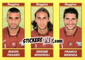 Sticker BIAGIO PAGANO / SIMONE MISSIROLI / FRANCO BRIENZA - Calciatori 2009-2010 - Panini
