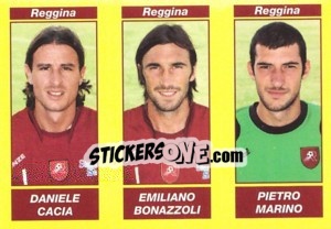 Figurina DANIELE CACIA / EMILIANO BONAZZOLI / PIETRO MARINO - Calciatori 2009-2010 - Panini