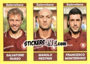 Sticker SALVATORE RUSSO / MANOLO PESTRIN / FRANCESCO MONTERVINO - Calciatori 2009-2010 n. 624 - Panini