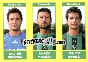 Sticker WALTER BRESSAN / MARCO PICCIONI / MAURO MINELLI - Calciatori 2009-2010 - Panini