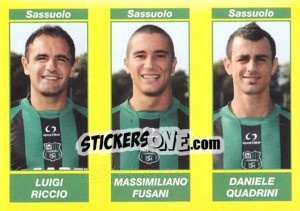 Sticker Luigi Riccio / Massimiliano Fusani / Daniele Quadrini - Calciatori 2009-2010 n. 633 - Panini