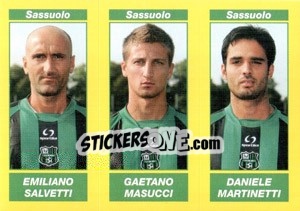 Sticker EMILIANO SALVETTI / GAETANO MASUCCI / DANIELE MARTINETTI - Calciatori 2009-2010 n. 634 - Panini