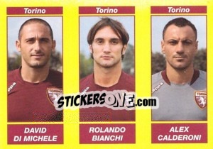 Figurina DAVID DI MICHELE / ROLANDO BIANCHI / ALEX CALDERONI - Calciatori 2009-2010 - Panini