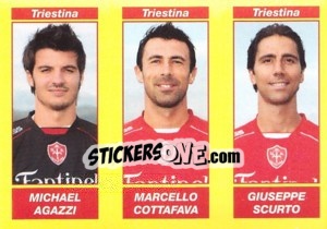 Cromo MICHAEL AGAZZI / MARCELLO COTTAFAVA / GIUSEPPE SCURTO - Calciatori 2009-2010 - Panini