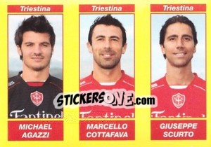 Sticker MICHAEL AGAZZI / MARCELLO COTTAFAVA / GIUSEPPE SCURTO - Calciatori 2009-2010 n. 645 - Panini