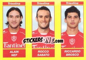 Cromo Alain Nef / Rocco Sabato / Riccardo Brosco - Calciatori 2009-2010 - Panini