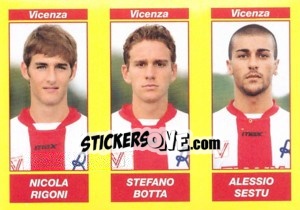 Sticker Nicola Rigoni / Stefano Botta / Alessio Sestu - Calciatori 2009-2010 n. 655 - Panini