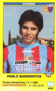 Sticker Pablo Barrientos - Calciatori 2009-2010 - Panini