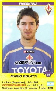 Sticker Mario Bolatti - Calciatori 2009-2010 - Panini