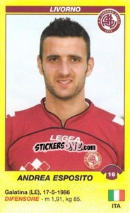 Figurina Andrea Esposito - Calciatori 2009-2010 - Panini