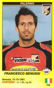 Sticker Francesco Benussi - Calciatori 2009-2010 n. a57 - Panini