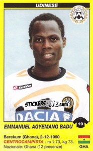 Figurina Emmanuel Agyemang Badu - Calciatori 2009-2010 - Panini